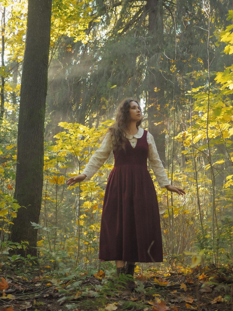 Сарафан "Вечер в саду"- винный бархат