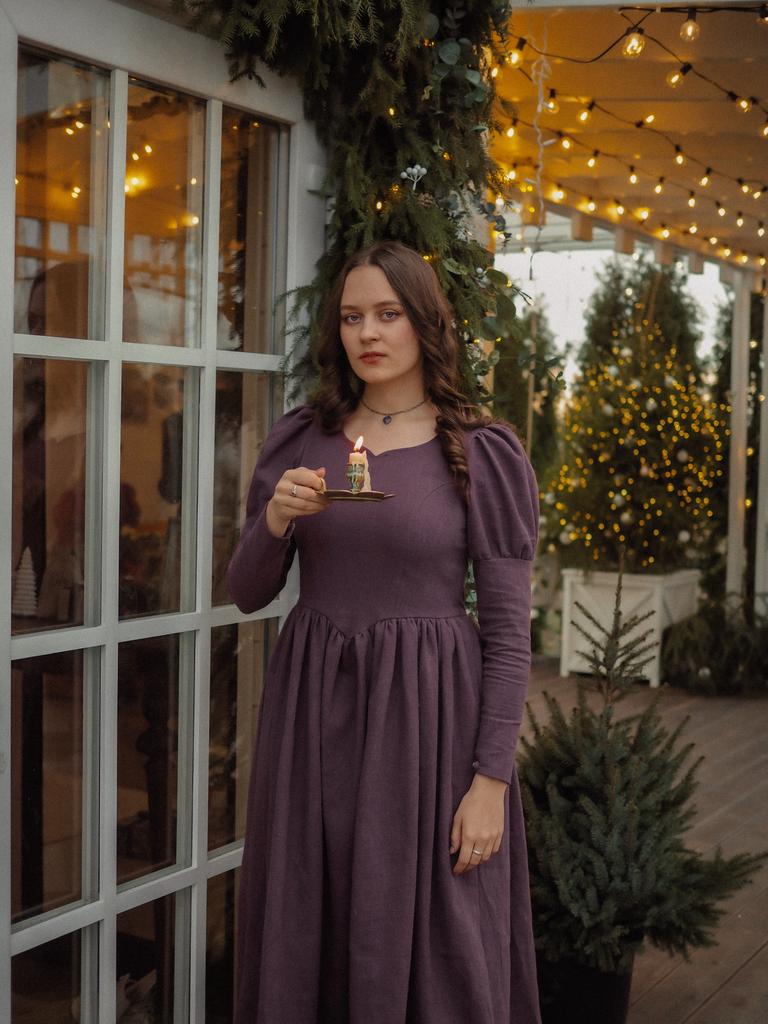 Платье "Белоснежка" из черничной крапивы