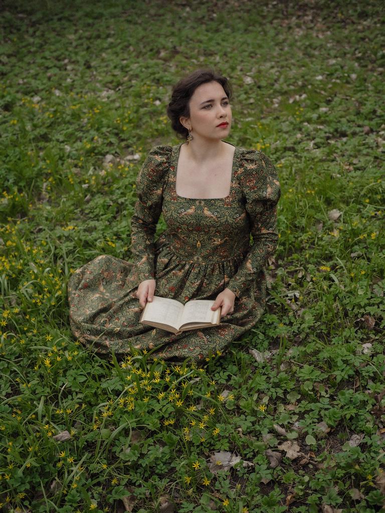 Платье «Слизерин» - Птицы на зеленом