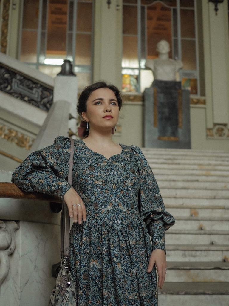 Платье «Гриффиндор» - Птицы на синем