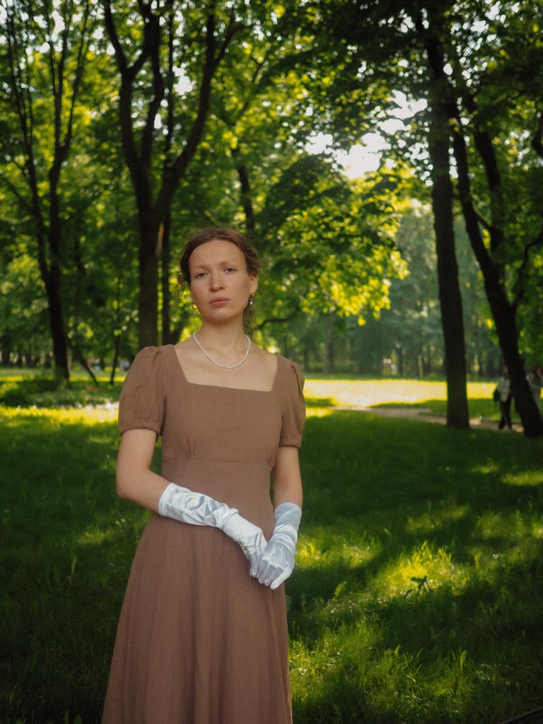 Платье «Джейн» из хлопка крэш брауни