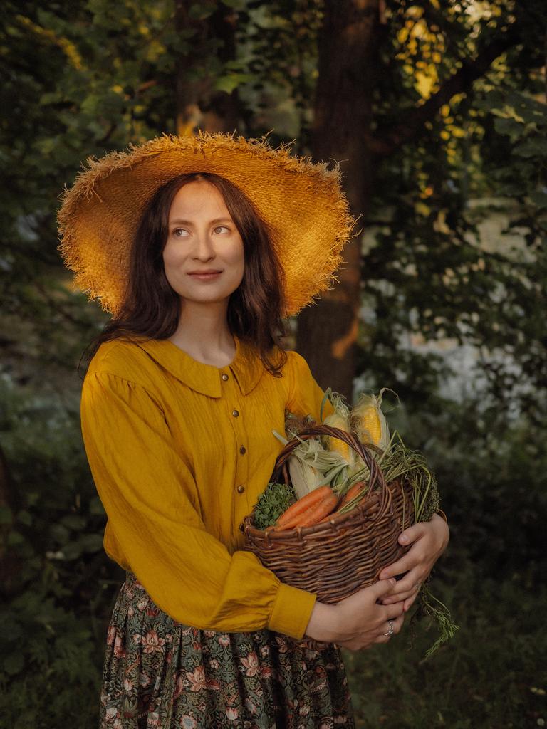 Блузка «Нежданное путешествие» – горчичная вискоза крэш