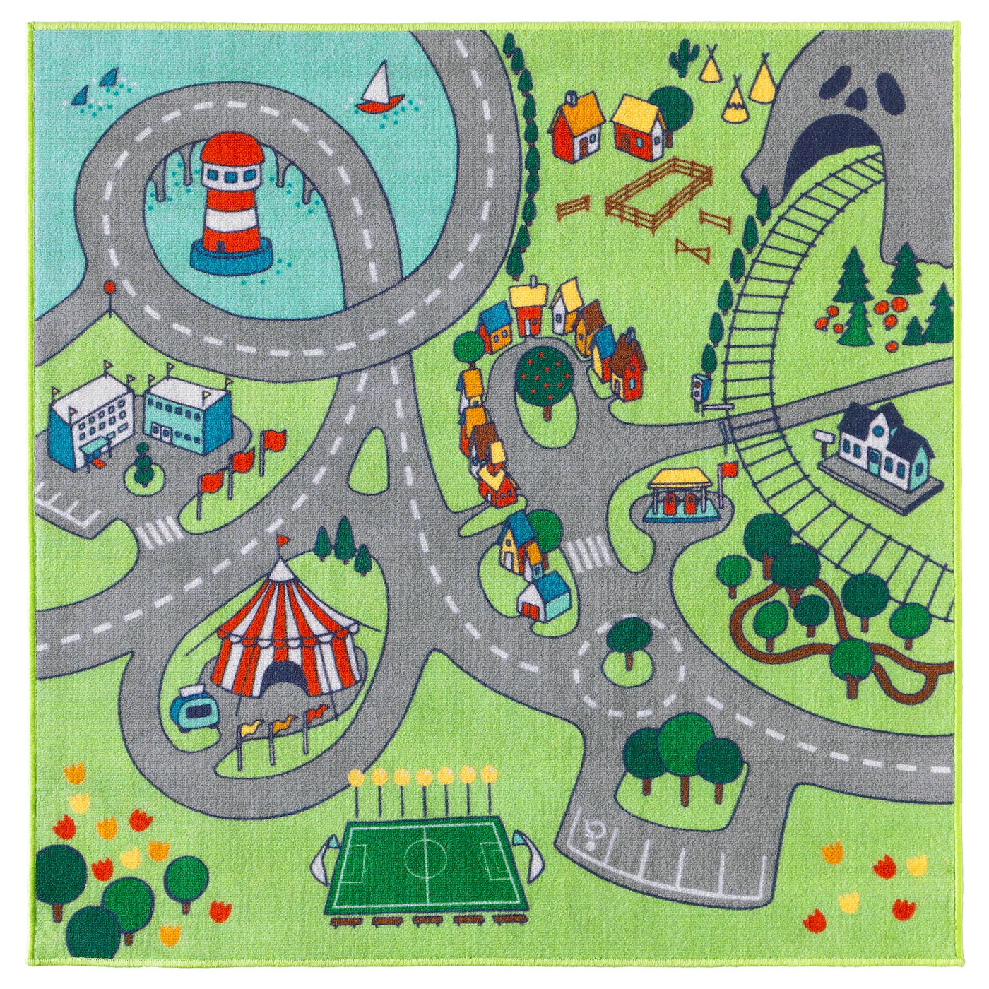 STADSDEL IKEA Uşaq otağı xalçası, 130x133 sm - Satışda mövcud deyil