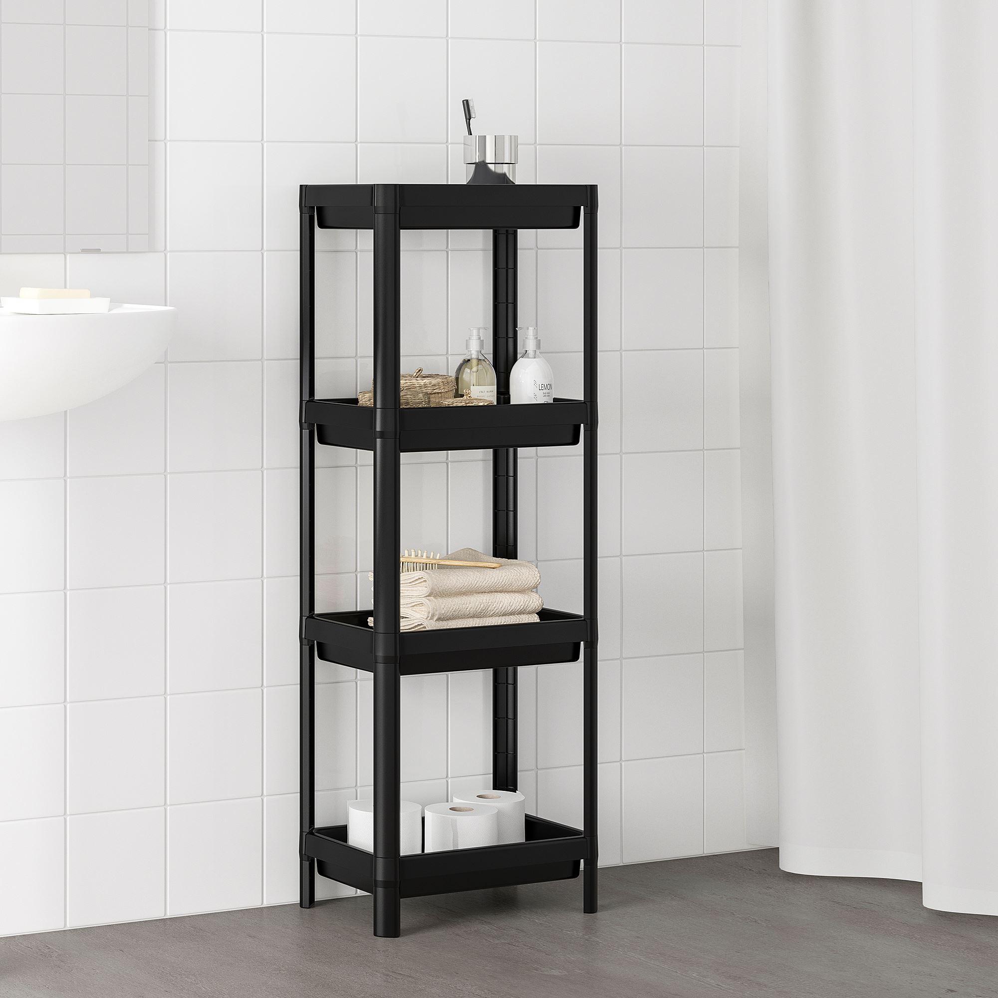 VESKEN IKEA Rəf, qara 36x23x100 sm.