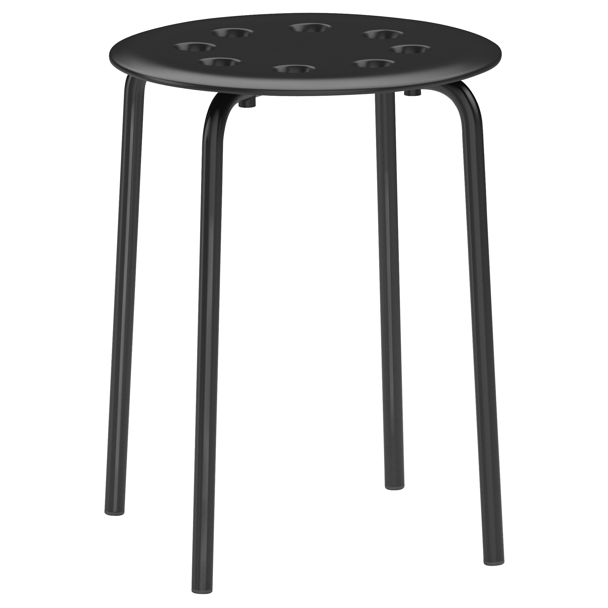 MARIUS IKEA Taburet, qara 45 sm