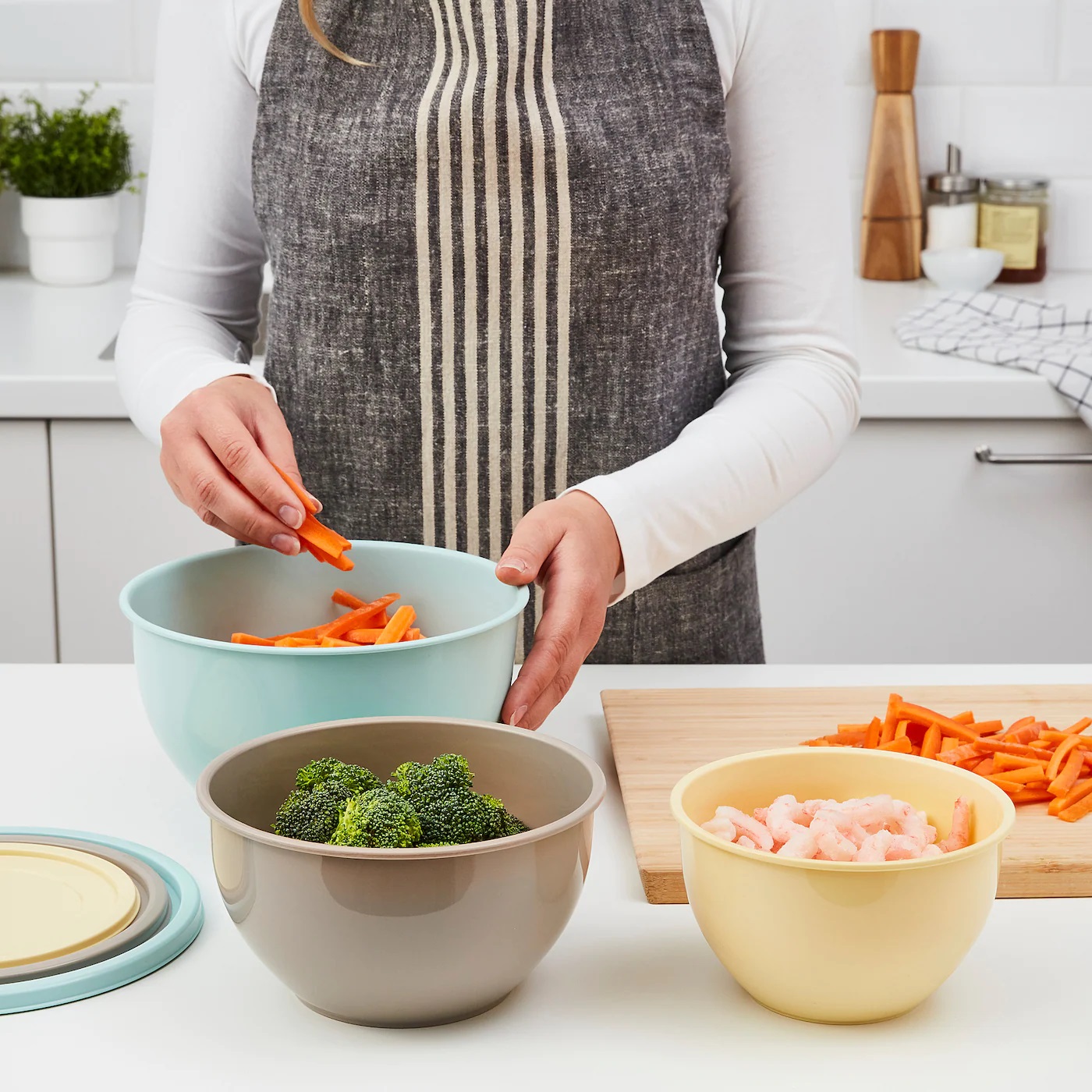 GARNITYREN IKEA Qapaqlı kasa, 5 ədəd, fərli rənglər