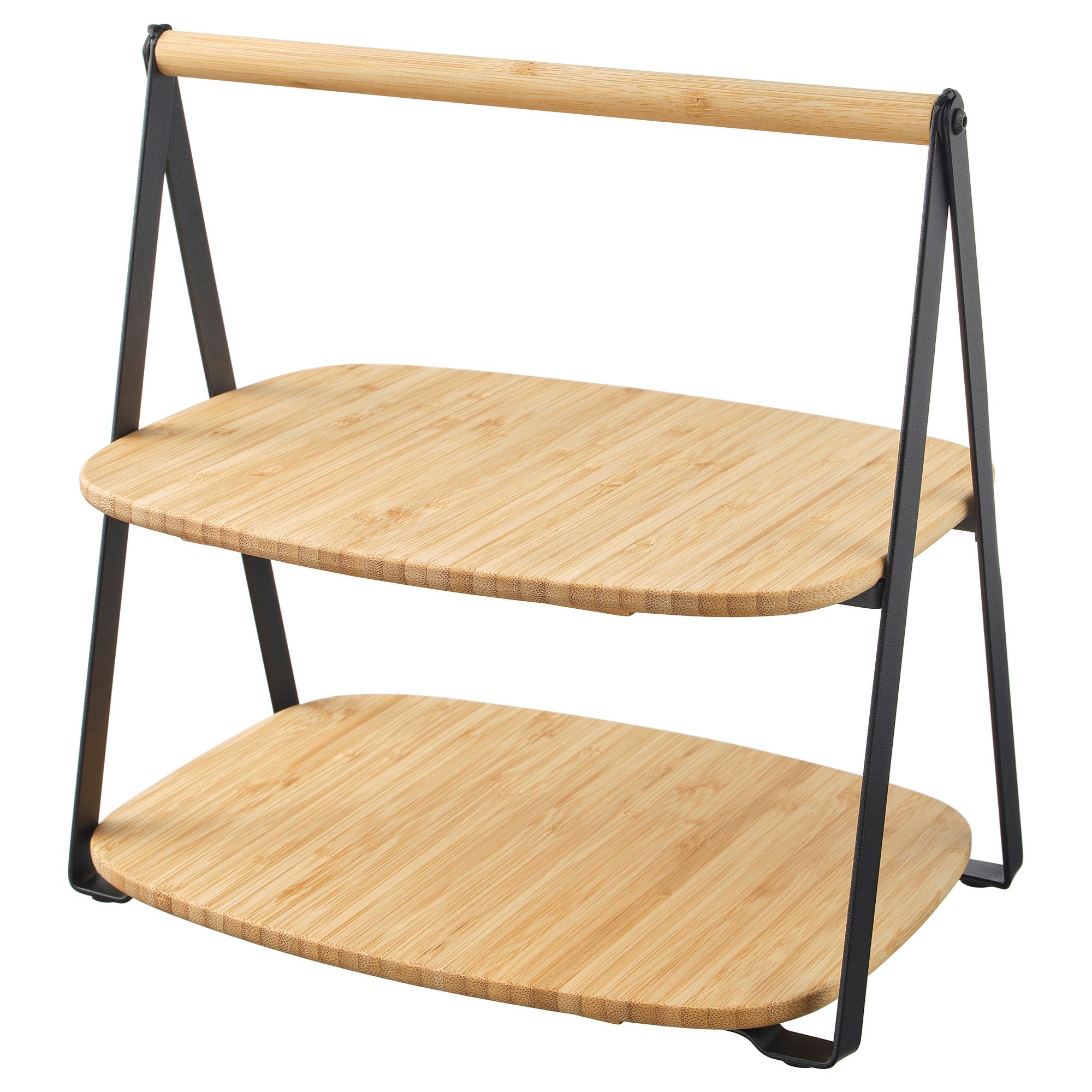 FULLSPACKAD IKEA Servis üçün podnos, bambuk/qara, 28x20 sm