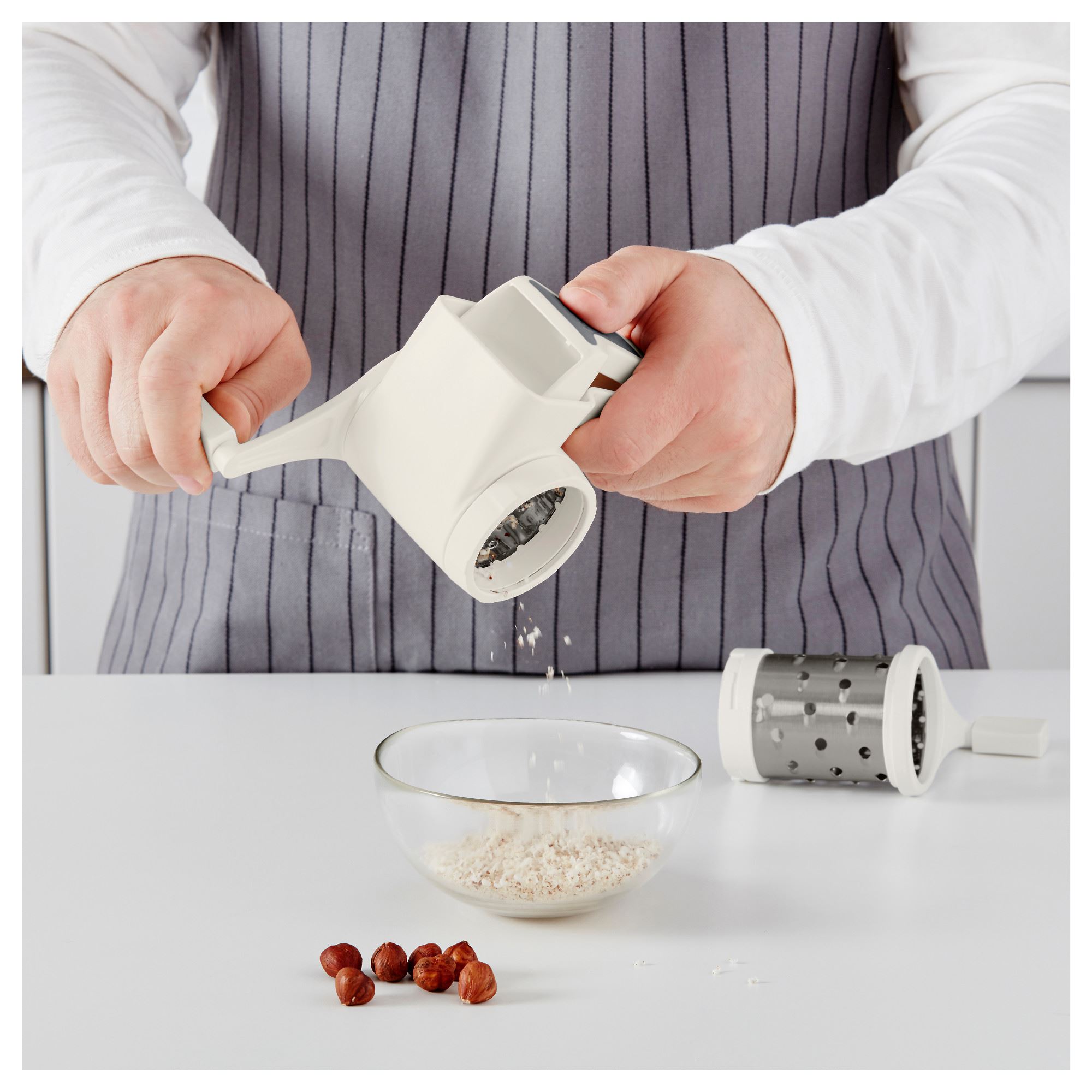 UPPFYLLD IKEA Qoz/fındıq sürtgəci, ağ, 2 başlıqlı