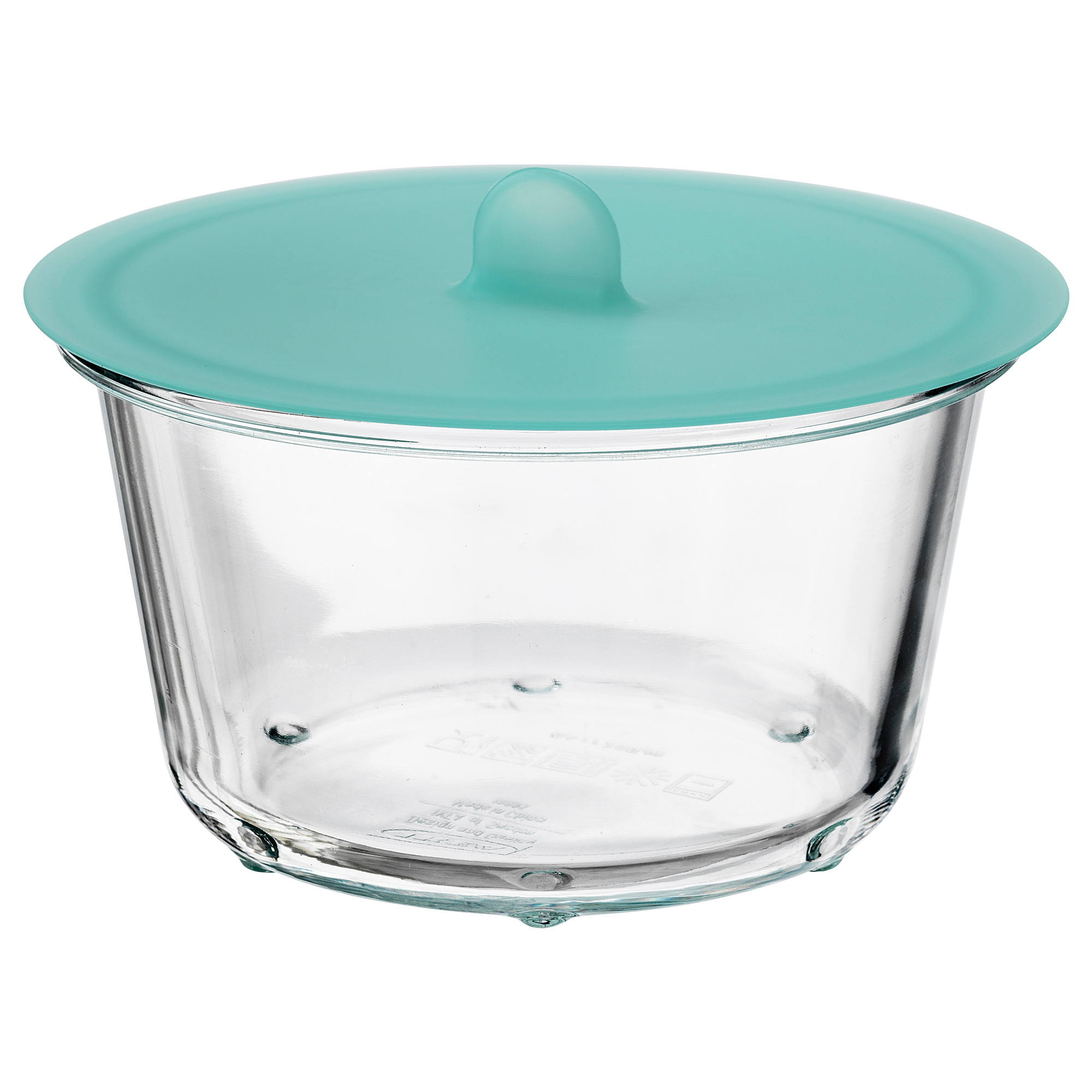 IKEA 365+ Qapaqlı saxlama qabı, silikon/şüşə, 600 ml, dairəvi