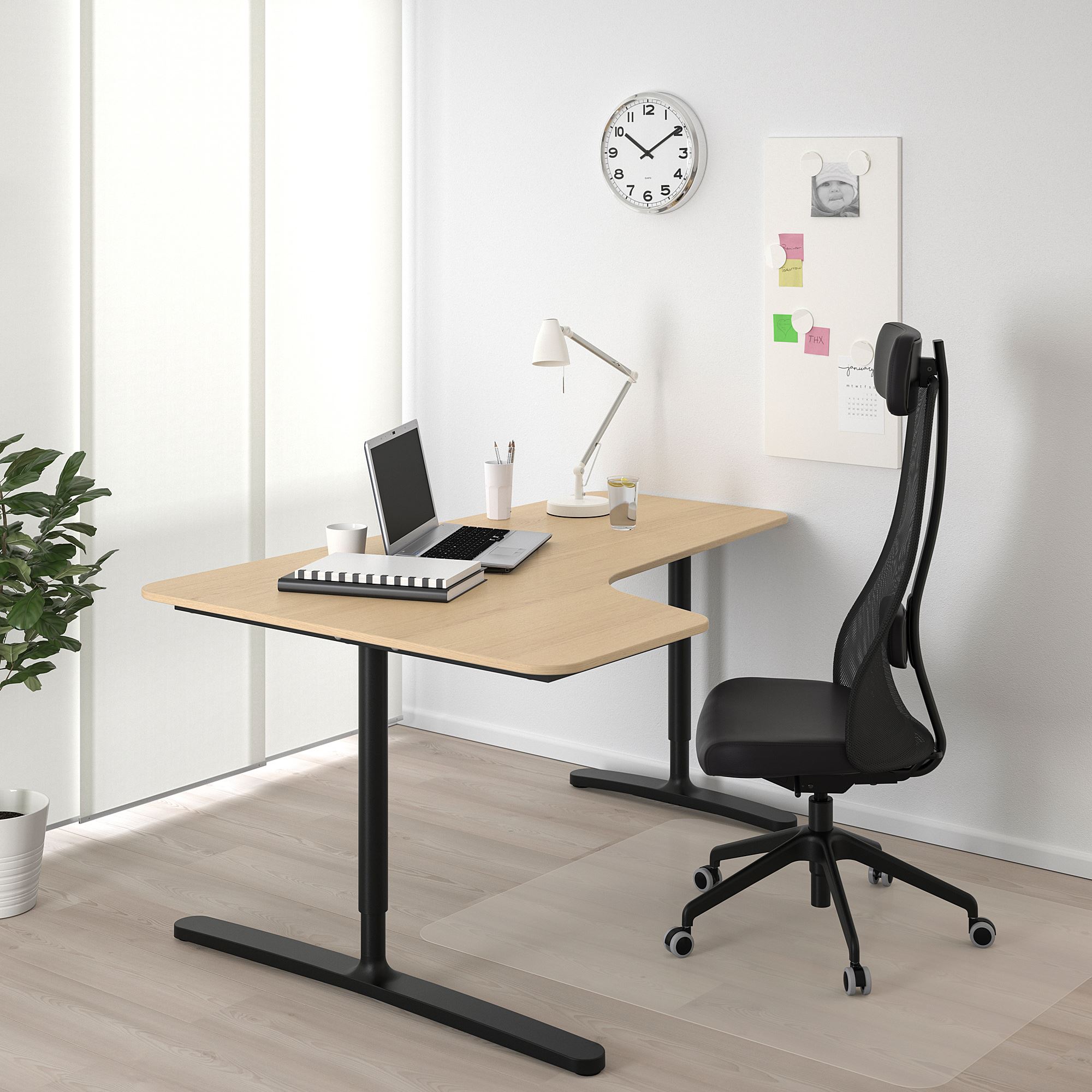 BEKANT IKEA Masa, sol, taxta/qara, 160x110 sm