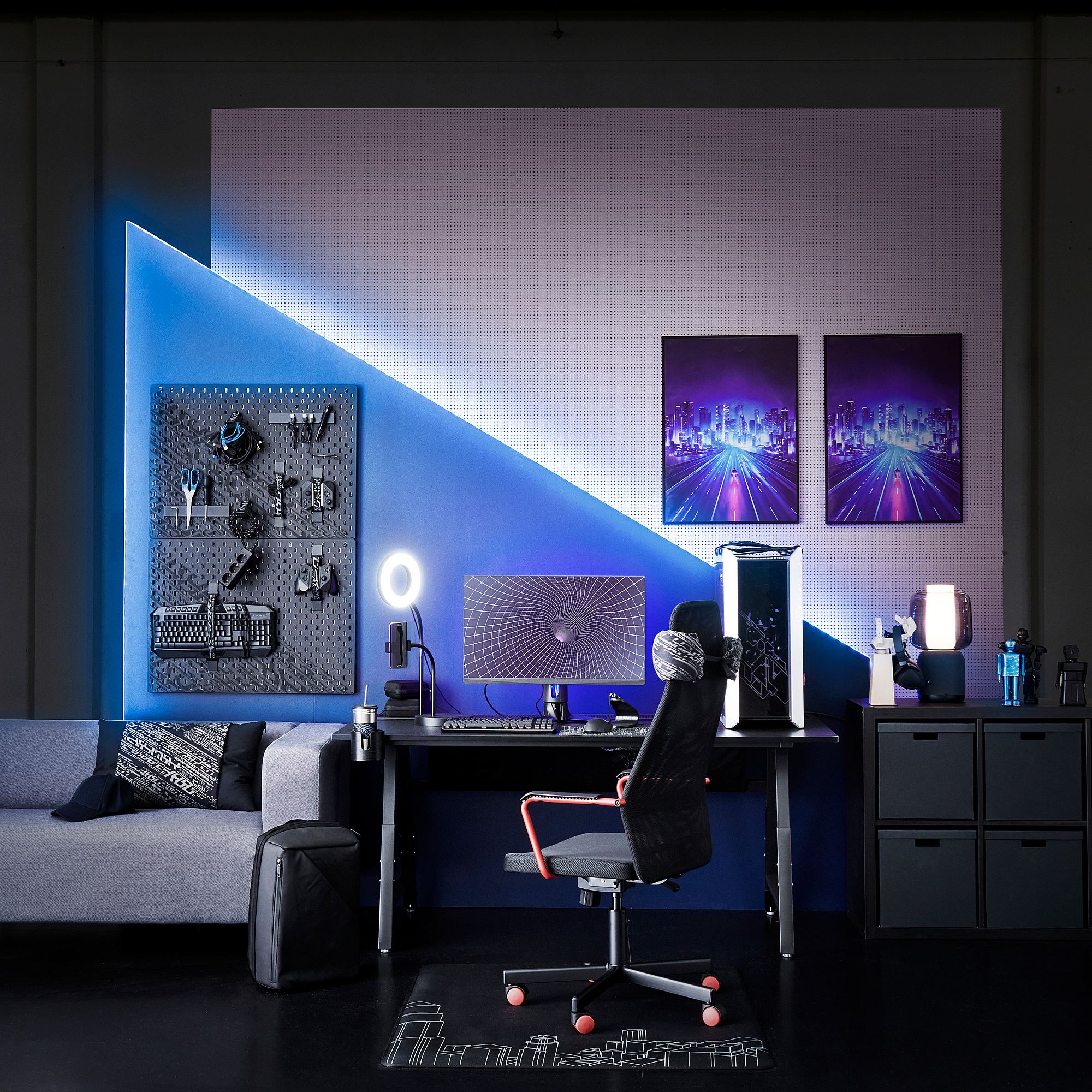 UTESPELARE IKEA Gaming masası, qara, 160x80 sm