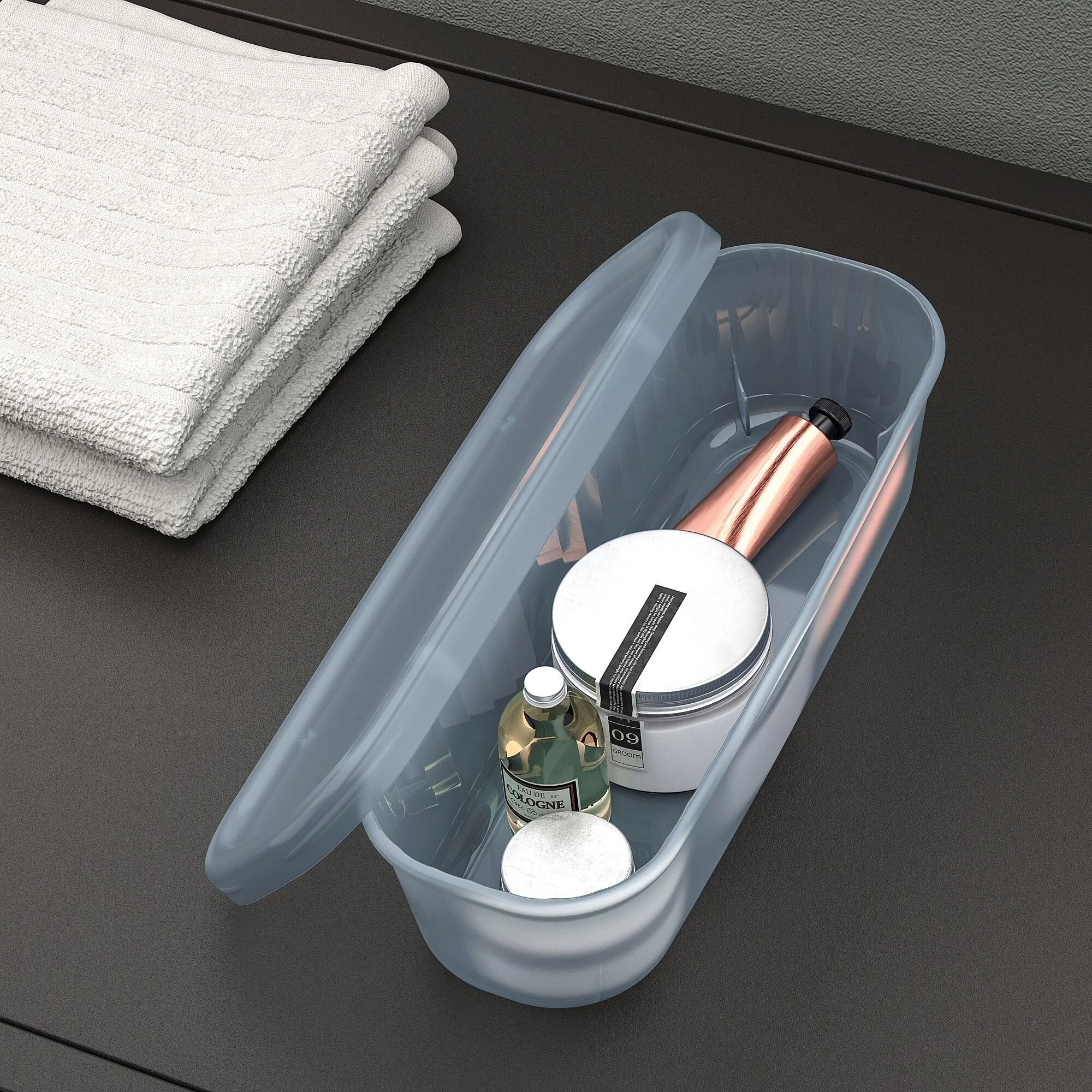 RYKTA IKEA Qapaqlı qutu, 9x24x7 sm/0.5 lt