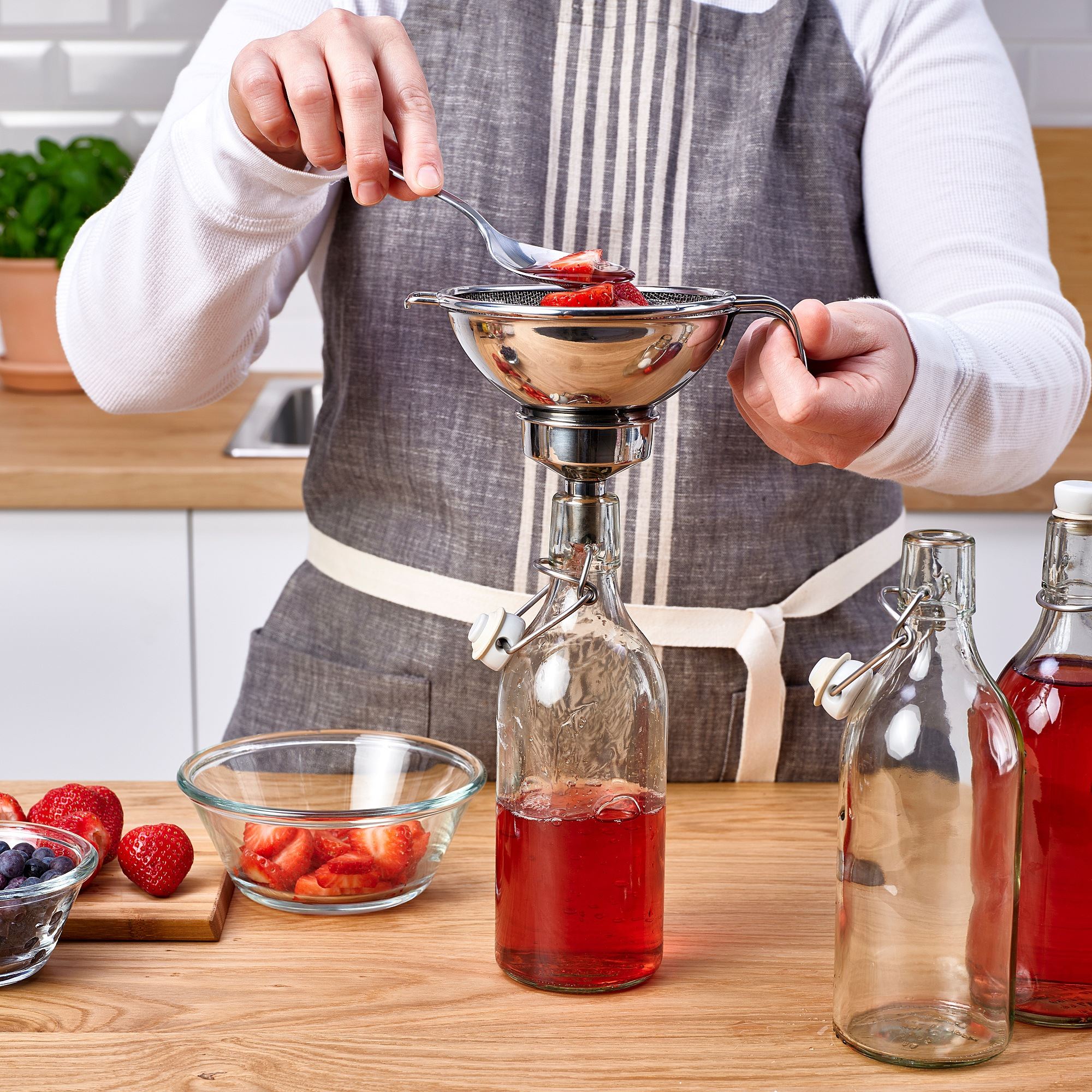 KORKEN IKEA Süzgəc, 3 əşya, paslanmaz polad