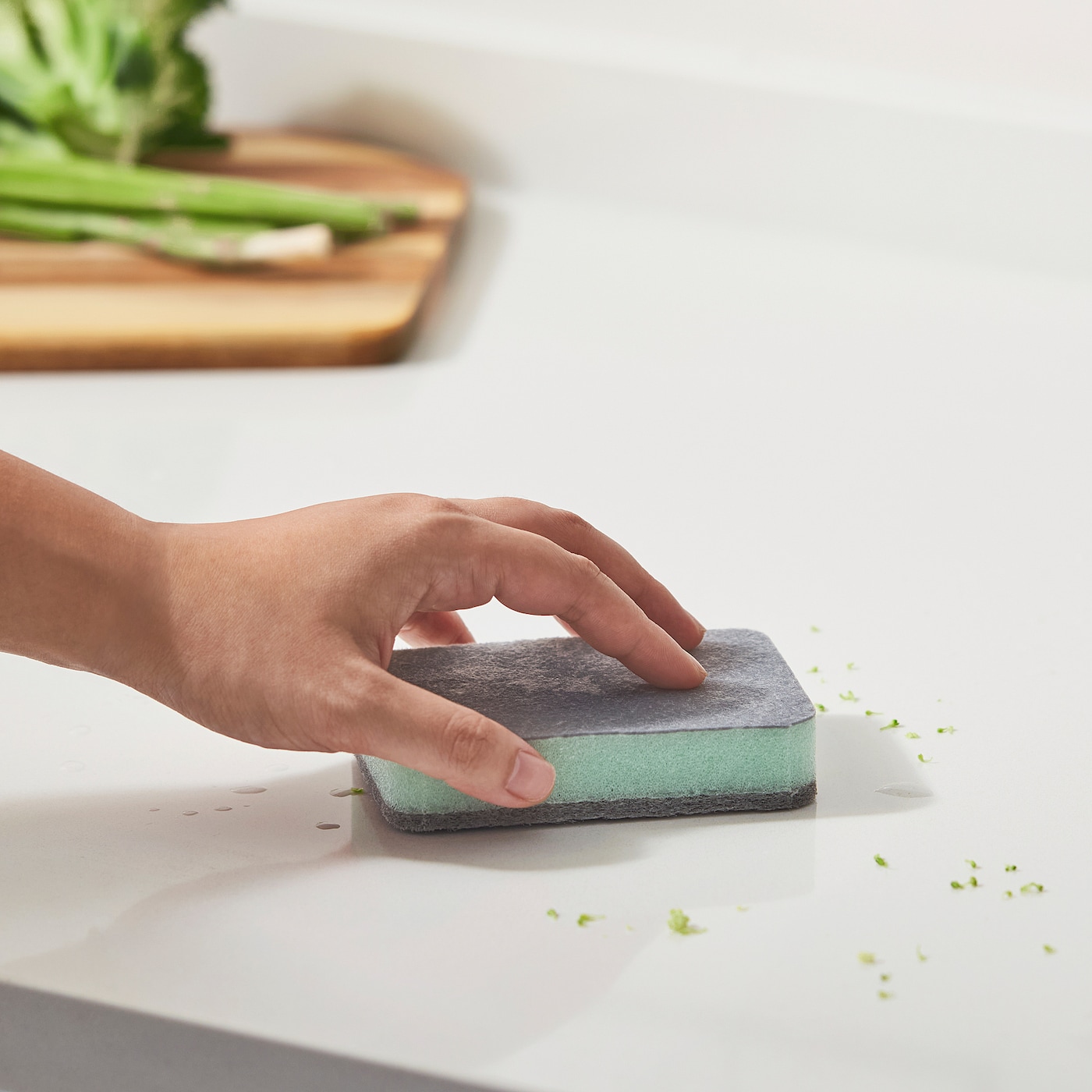 SVAMPIG IKEA Süngər, yaşıl/boz, 3 ədəd