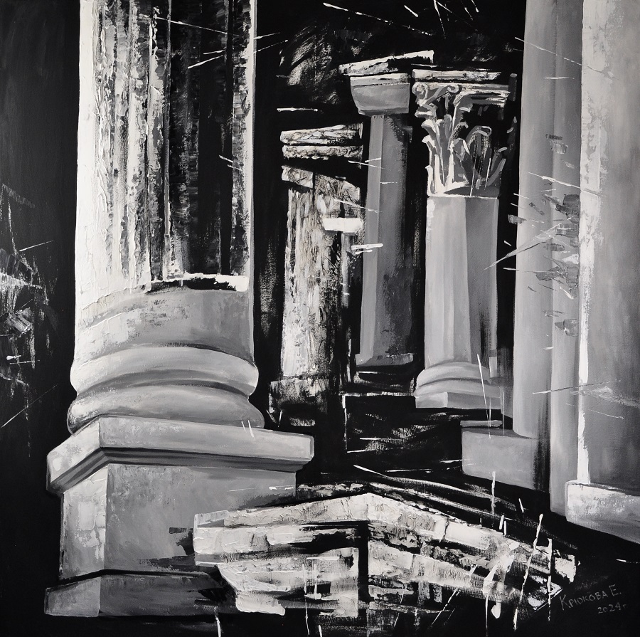 Картина "Анфилада", холст, акрил, 150х150 см