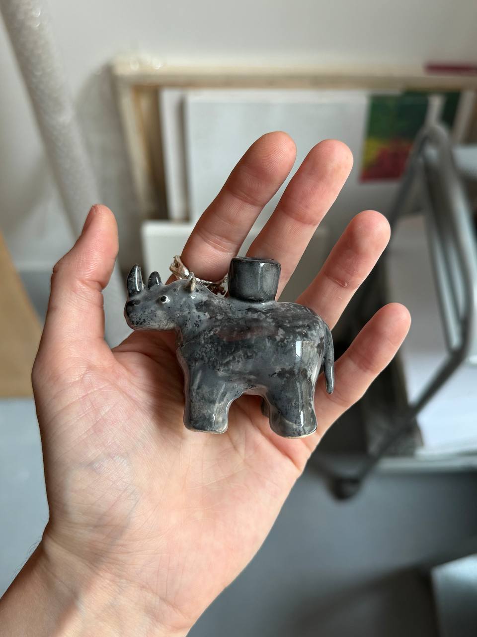 подсвечник "носорог"