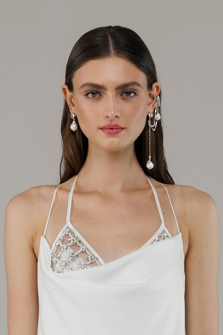 Meite earrings with cuff