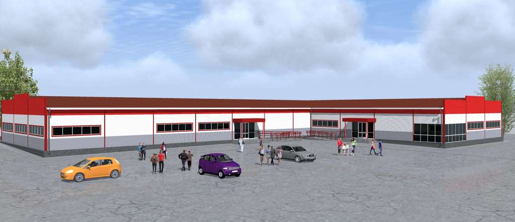 №101. Проект магазина (торговый центр), 1 эт.  1421 м2, редактируемый формат Автокад