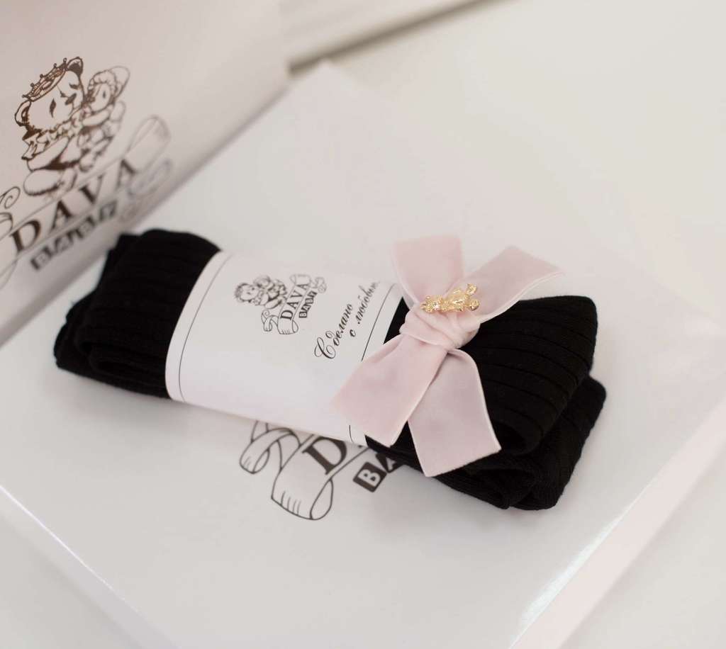 Колготки "Золотой мишка" цвет: чёрные/нежно-розовый