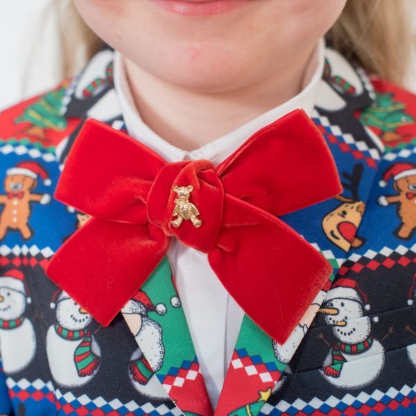 Бабочка-галстук «Золотой мишка» цвет: красный