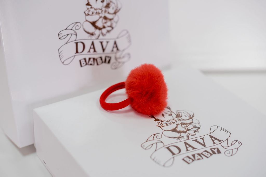 Резинка для волос "Fluffy" цвет: красный