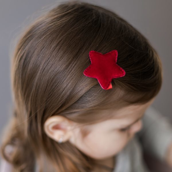 Заколка "Звездочка" цвет:  бордовый
