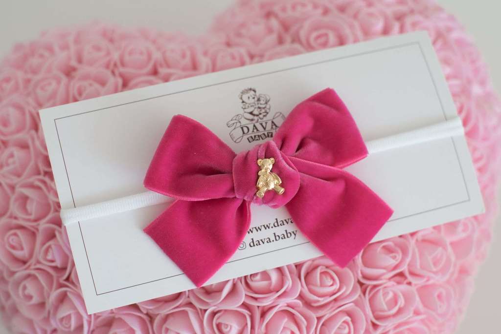 Повязка "Золотой мишка" цвет: малиновый