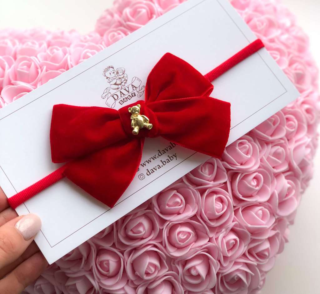 Повязка "Золотой мишка" цвет:  красный