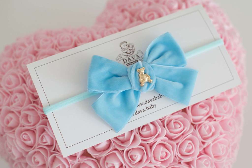 Повязка "Золотой мишка" цвет:  голубой