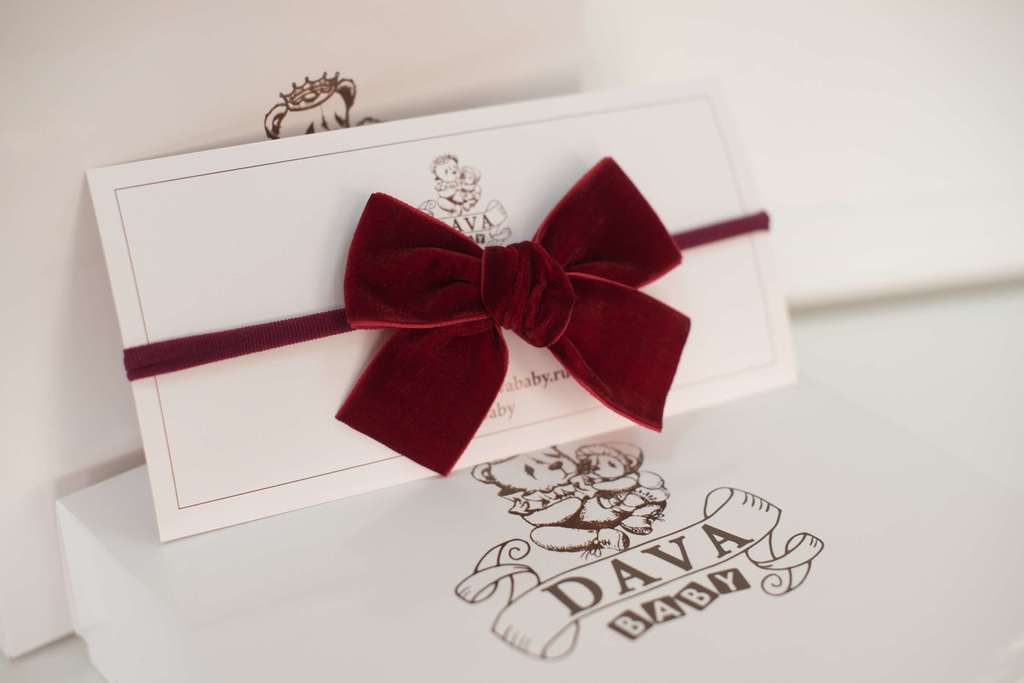 Повязка "Бантик  BOW" цвет: бордовый