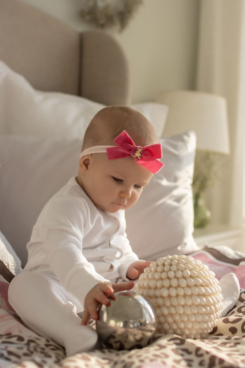 Повязка "Золотой мишка"  mini цвет: малиновый