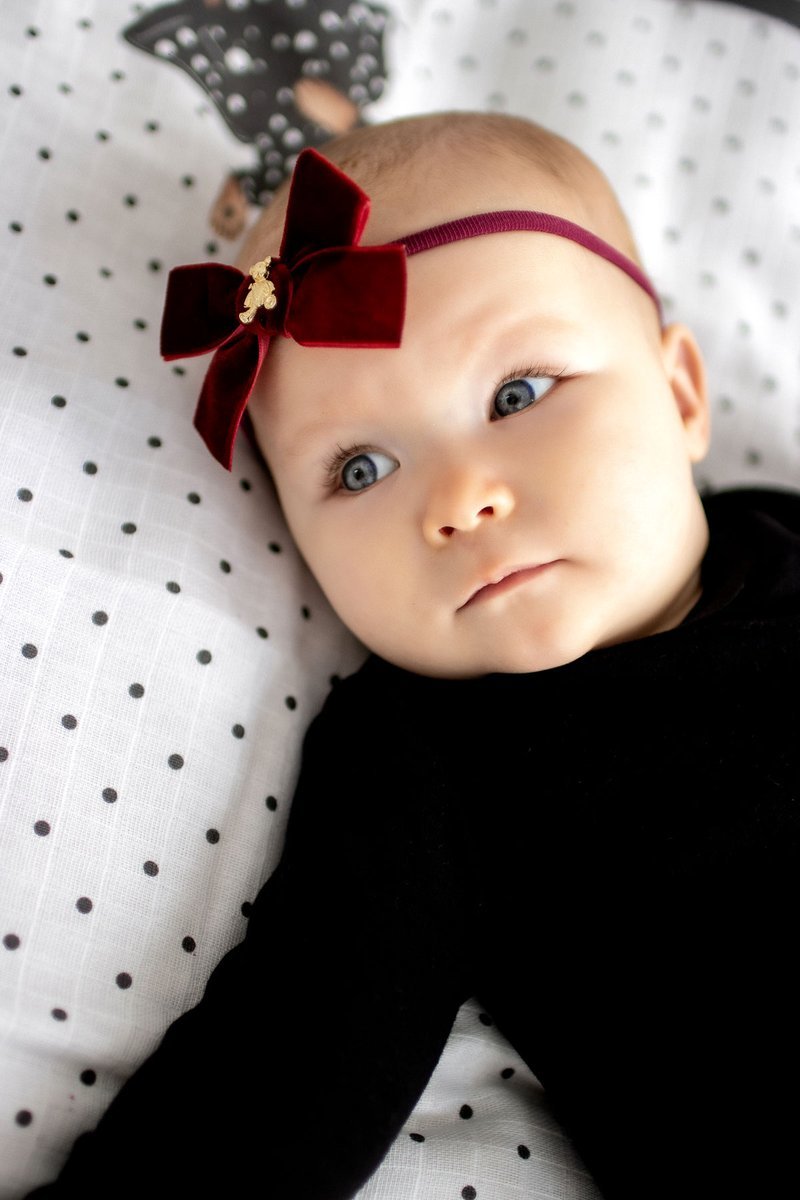 Повязка "Золотой мишка"  mini цвет: бордовый