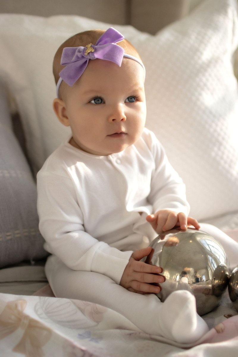 Повязка "Золотой мишка"  mini цвет: сиреневый