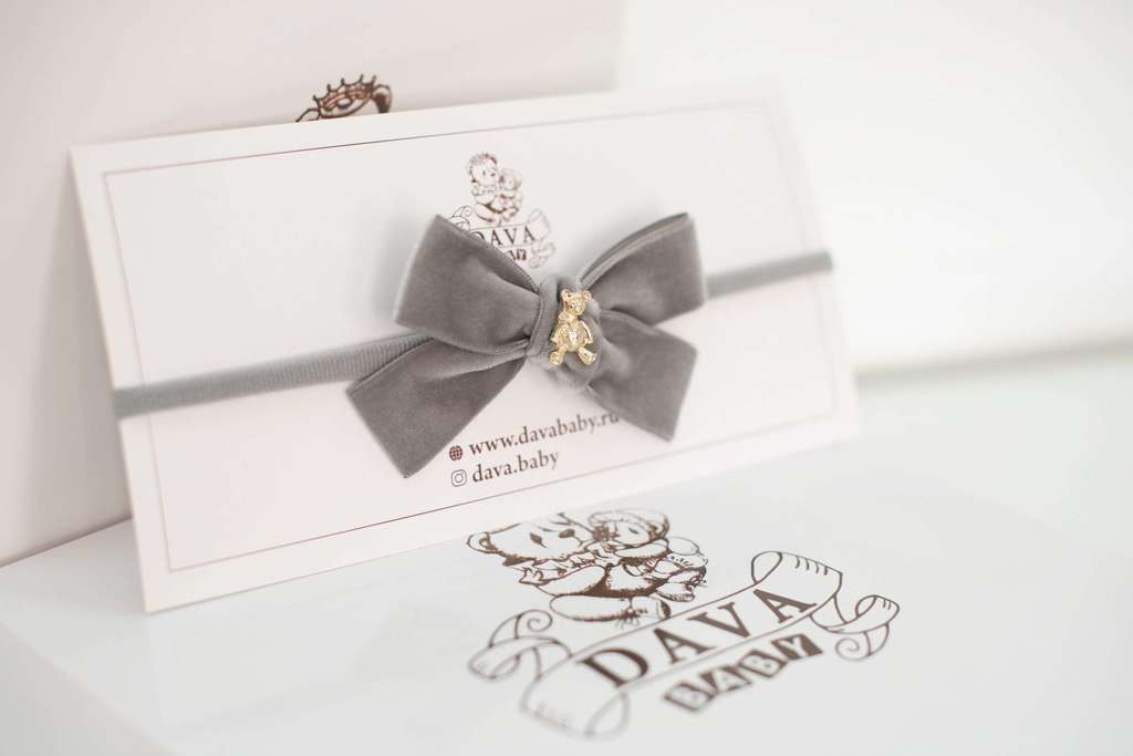 Повязка "Золотой мишка"  mini цвет: серый