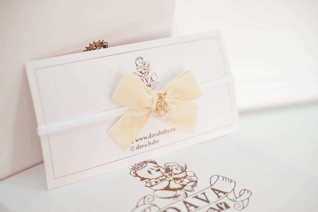 Повязка "Золотой мишка"  mini цвет: молочный
