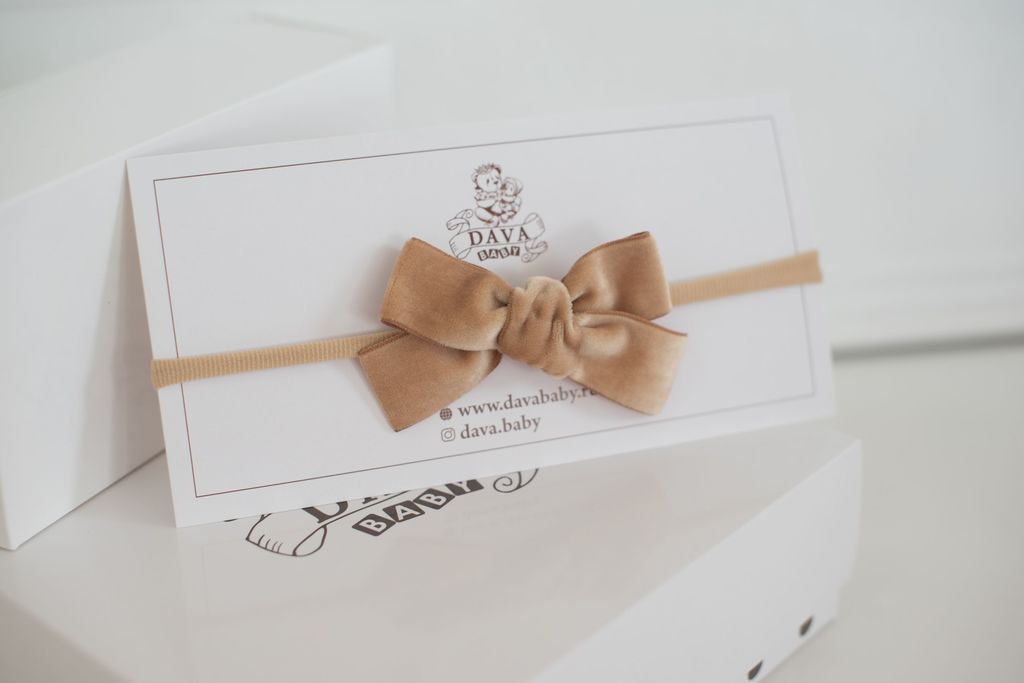 Повязка "Бантик mini" цвет:  карамель