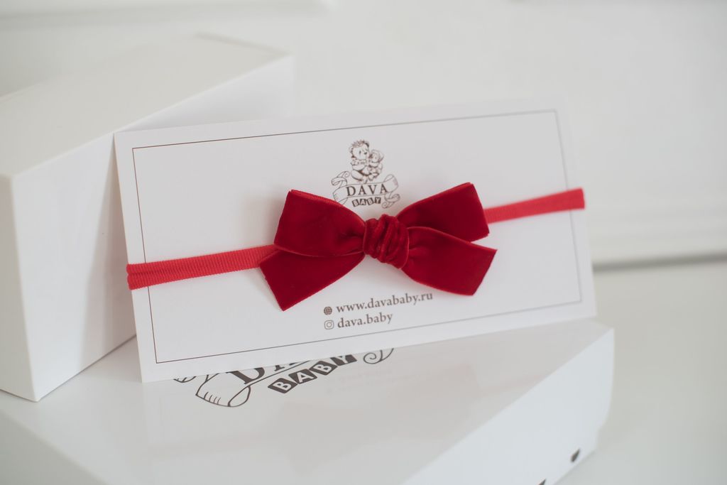 Повязка "Бантик mini" цвет:  красный