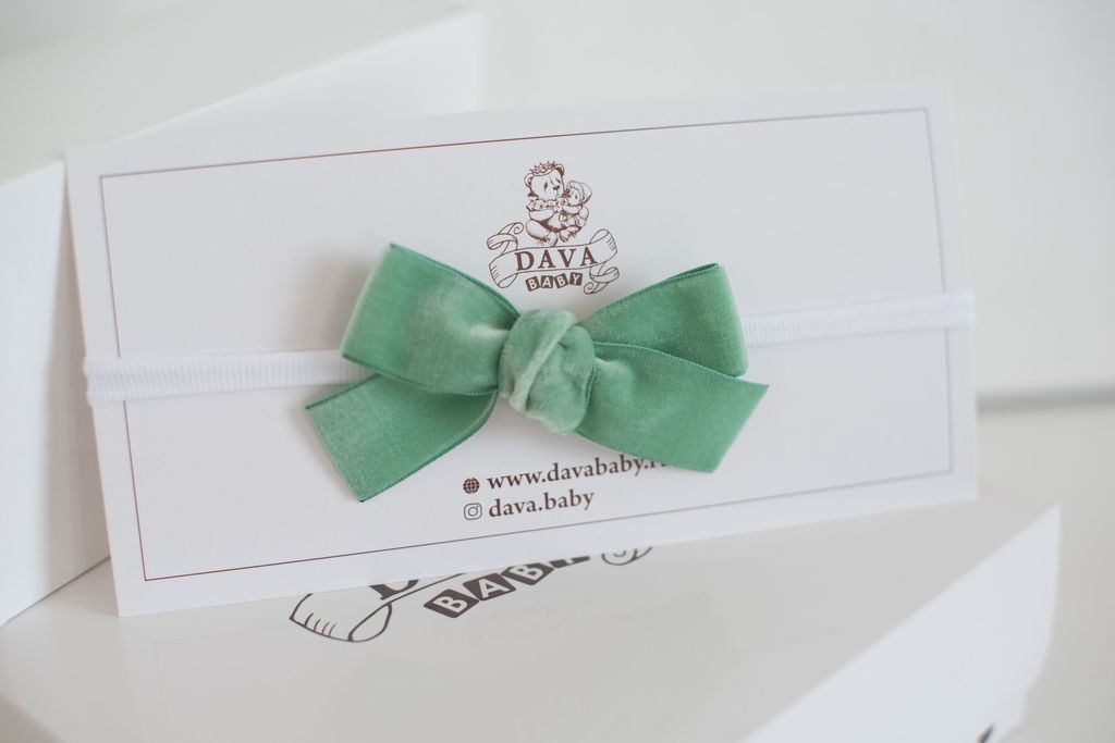 Повязка "Бантик mini" цвет: фисташковый