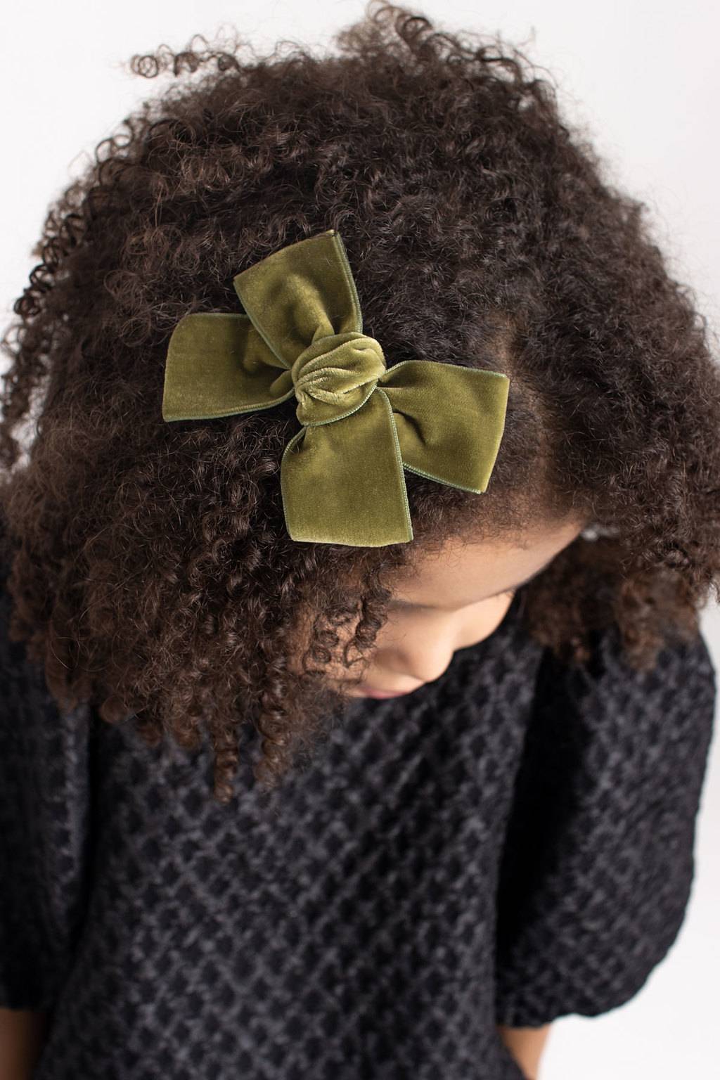 Заколка "Бантик BOW" цвет: оливковый