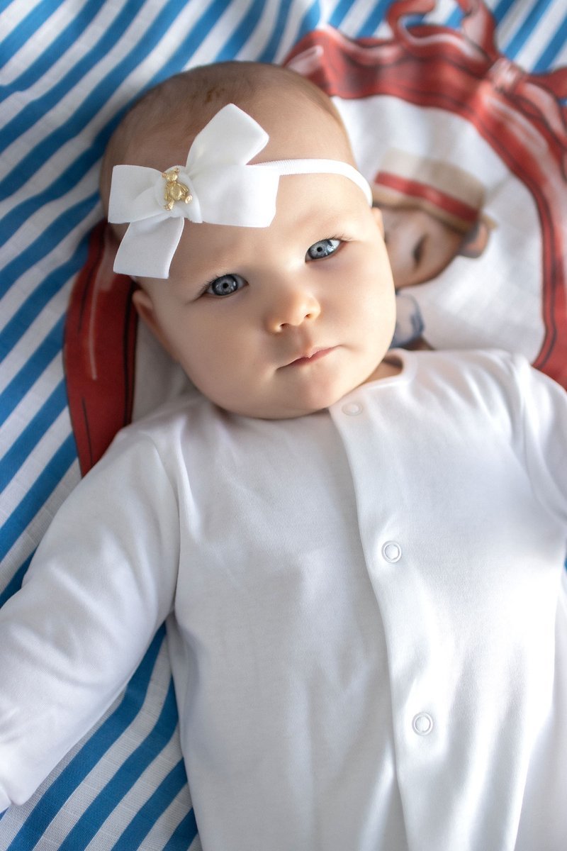 Повязка "Золотой мишка"  mini цвет: белый