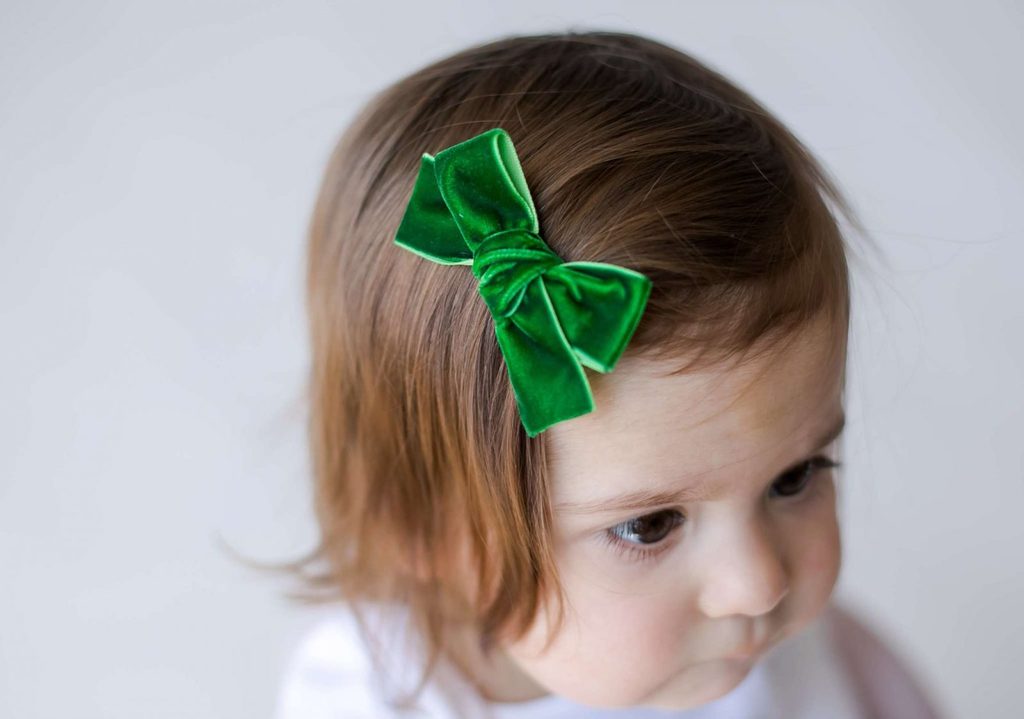 Заколка "Бантик mini" цвет: зеленый