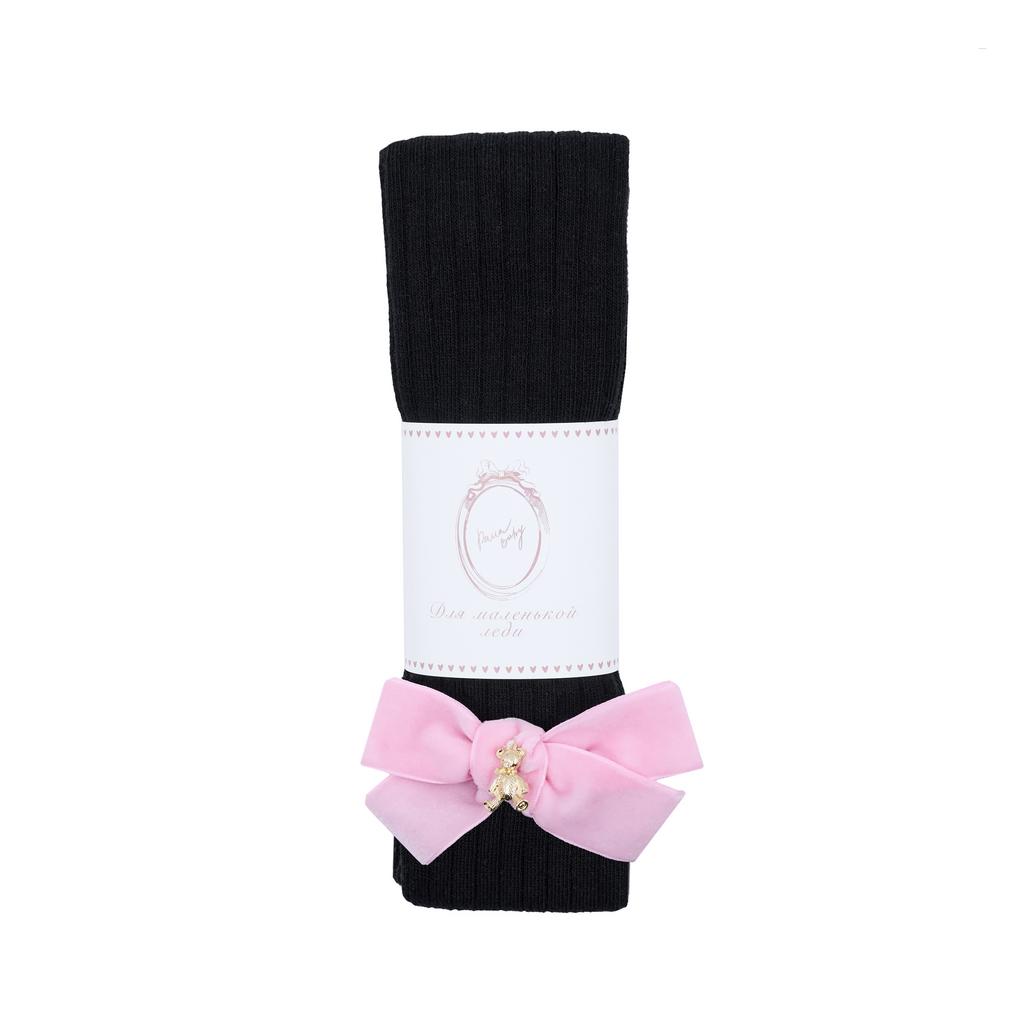 Колготки "Золотой мишка" цвет: чёрные/розовый