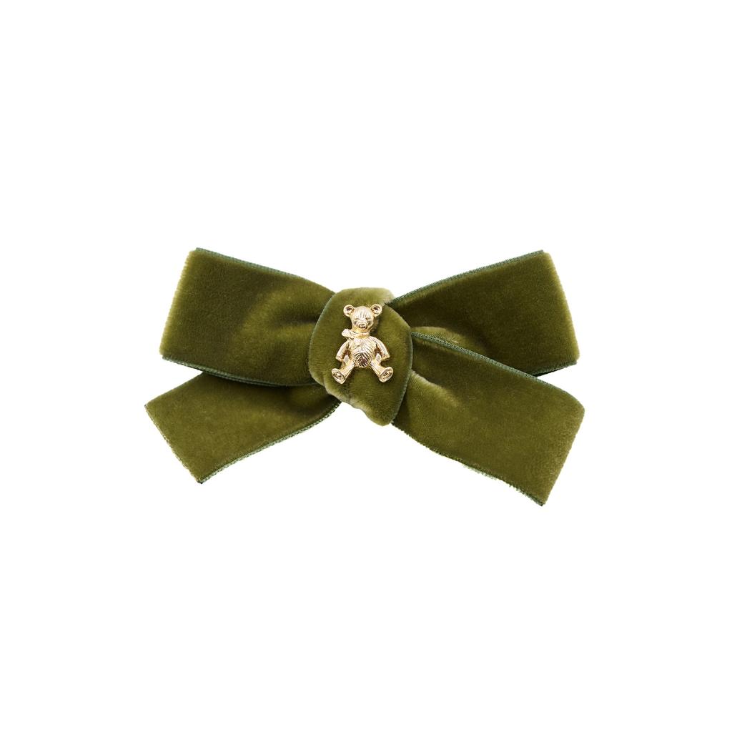 Заколка "Золотой мишка" mini, цвет: оливковый