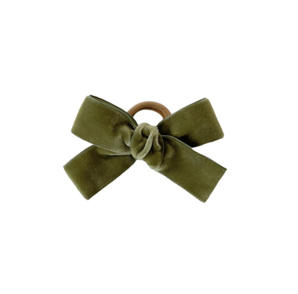 Резинка "Бантик mini" цвет: оливковый