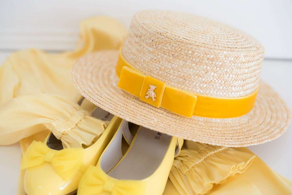 Шляпа-канотье "Золотой мишка" цвет: желтый