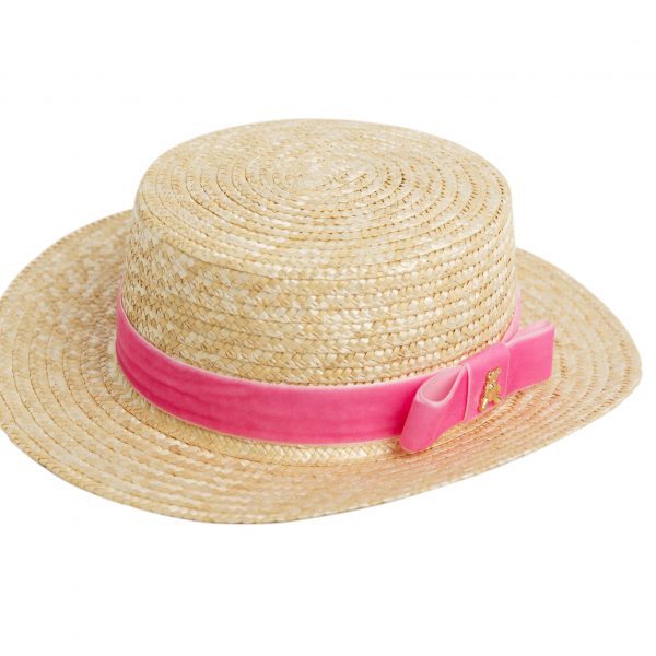 Шляпа-канотье "Золотой мишка" цвет: розовый