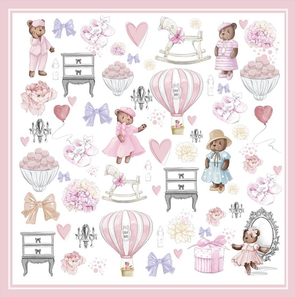 Шелковый платок "Silk Dava" розовый