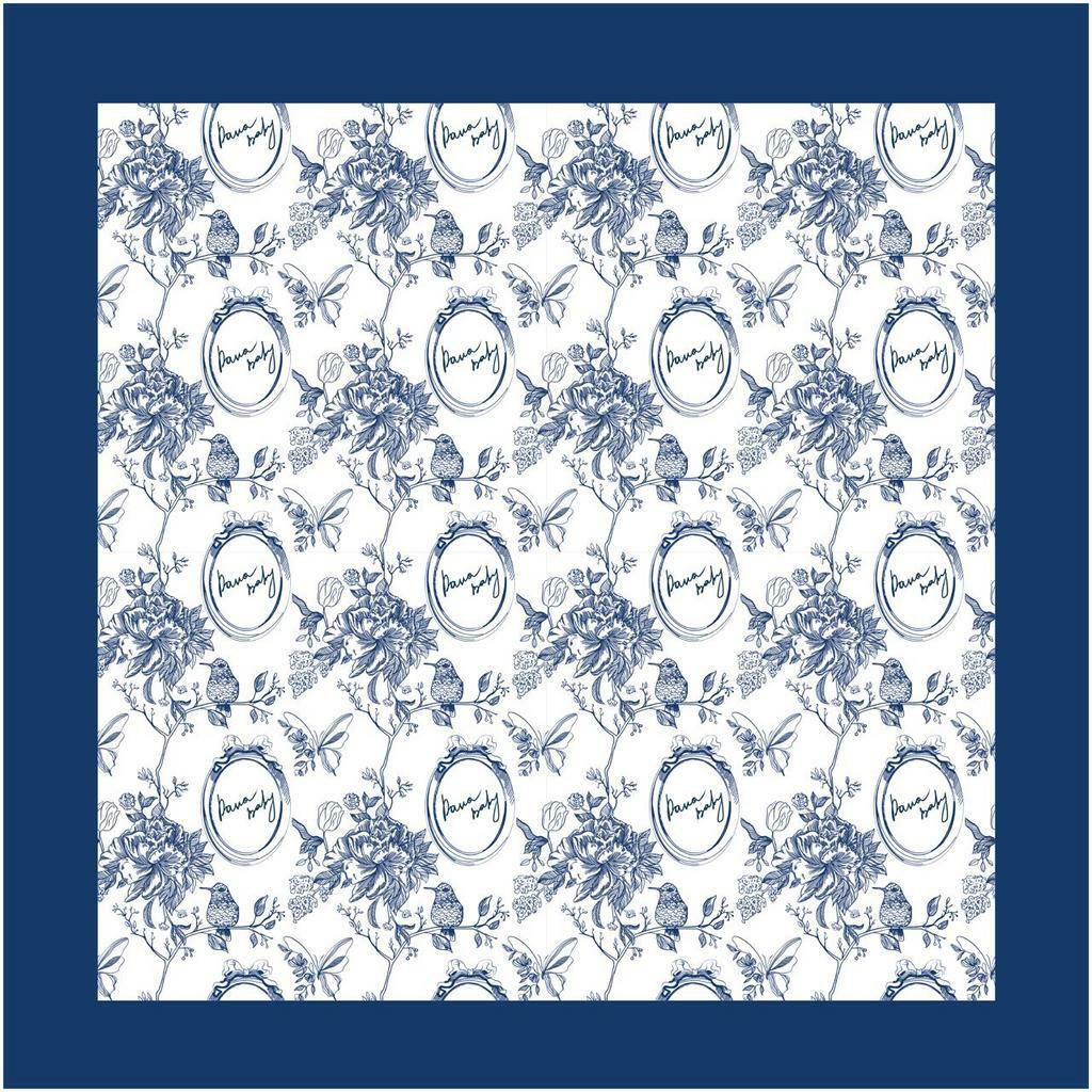 Шелковый платок Classic Vintage синий