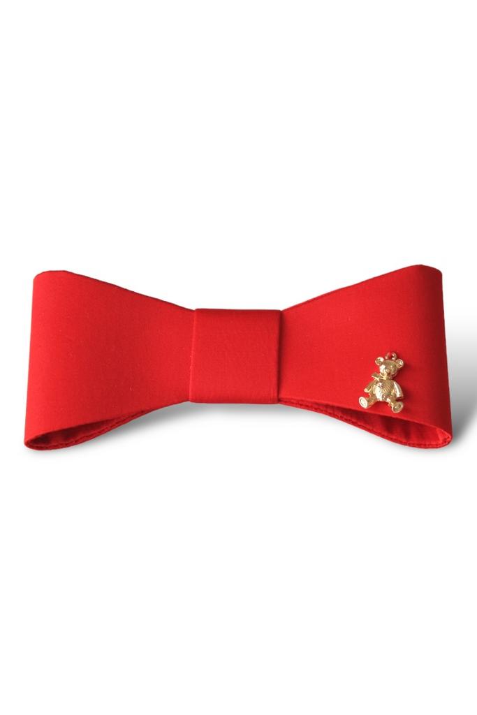 Бант на заколке "Betty/Bear” цвет: красный