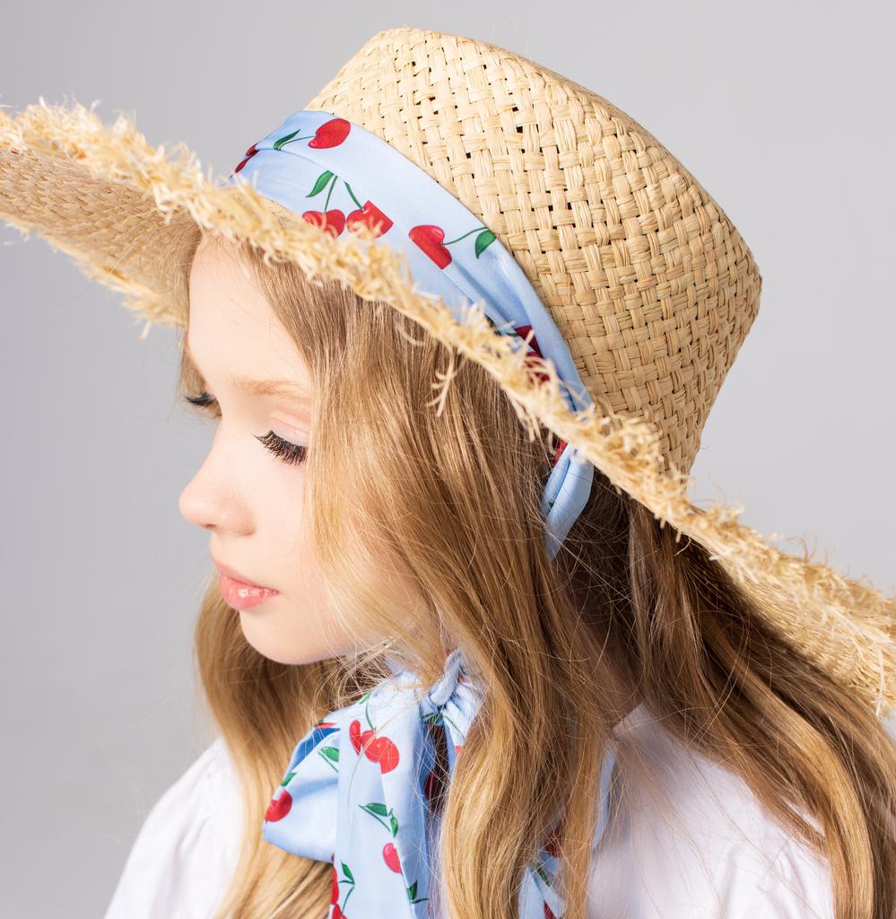 Шляпа соломенная с широкими полями "CHERRY"